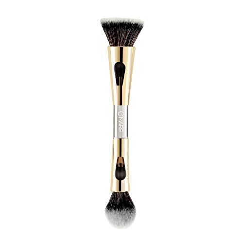 MARS 4 in 1 Travel Brush with Foundation Brush | Powder Brush | Eyeshadow Blending Brush & Flat Brush Soft Bristles Makeup Brushes Set for Women