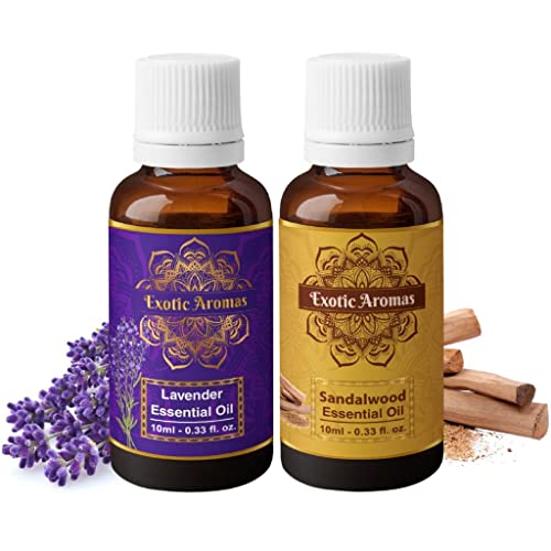 Exotic Aromas Lavender Essential Oil & Sandalwood Essential Oil | Pack of 2
