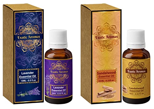 Exotic Aromas Lavender Essential Oil & Sandalwood Essential Oil | Pack of 2