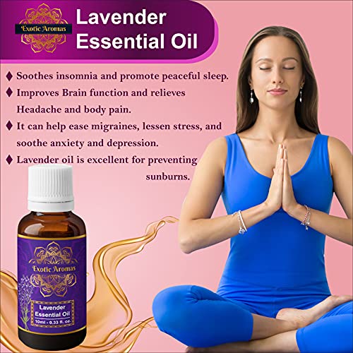 Exotic Aromas Lavender Essential Oil & Sandalwood Essential Oil | Pack of 2
