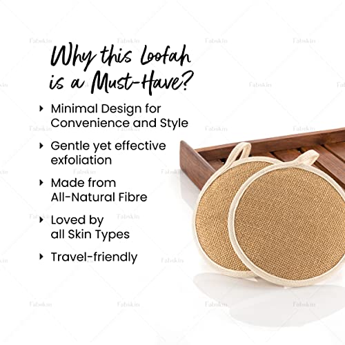 Fabskin Loofah Jute Body Scrubber For Bathing | Bath Scrub | Pack of 2