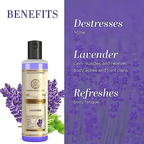 Khadi Natural Ayurvedic Lavendar Bubble Bath | Revitalize mind and body | Makes skin soft and supple