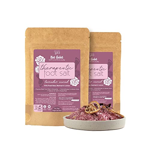 Nat Habit Fresh Lavender Unwind Foot Salt | Epsom Salt | Himalayan Pink Salt & Essential Oils | Pack of 2