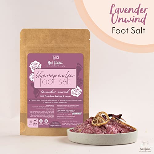 Nat Habit Fresh Lavender Unwind Foot Salt | Epsom Salt | Himalayan Pink Salt & Essential Oils | Pack of 2