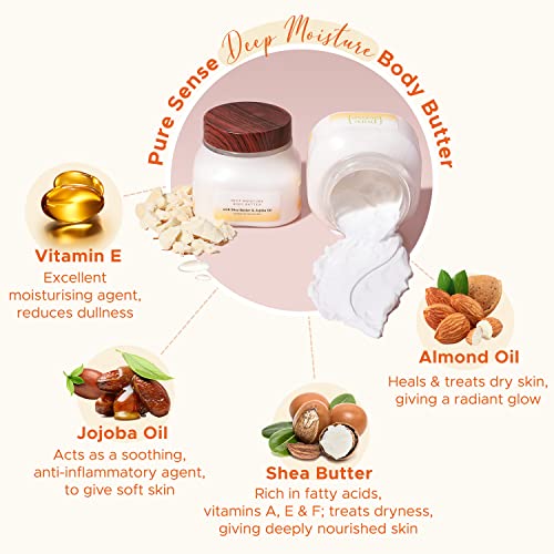 PureSense Deep Moisture Body Butter Cream with Shea Butter & Jojoba Oil