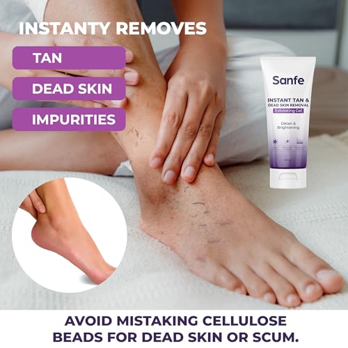 Sanfe Instant Tan & Dead Skin Removal Exfoliating Gel | Visibly Removes Tan | For All Skin Types