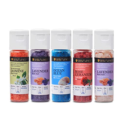 Soulflower Bath Salt Granules Combo | Pack of 5