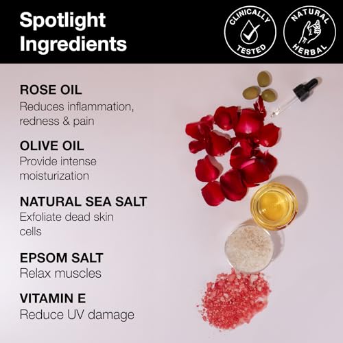 Soulflower Rose Geranium Bath Salt | Pain Relief | Body Pain | Relaxing Aroma | Moisturized Skin