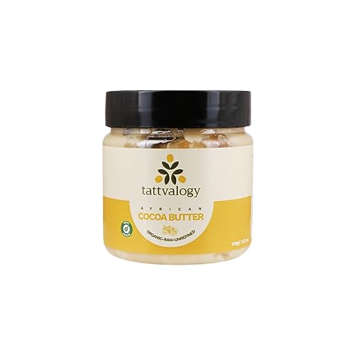 Tattvalogy African Cocoa Butter, Organic, Raw & Unrefined, Moisturizer For Body Lotion, Stretch Marks