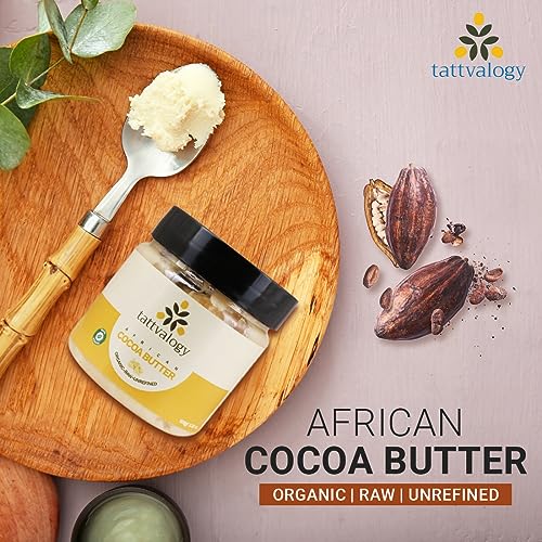 Tattvalogy African Cocoa Butter, Organic, Raw & Unrefined, Moisturizer For Body Lotion, Stretch Marks