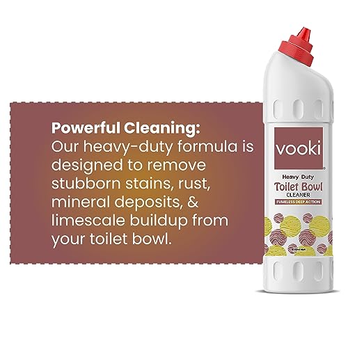 Vooki Heavy Duty Toilet Bowl Cleaner Fumeless Deep Action liquid & Tough Lime Scale Stain Descaler Remover for Bathroom Taps