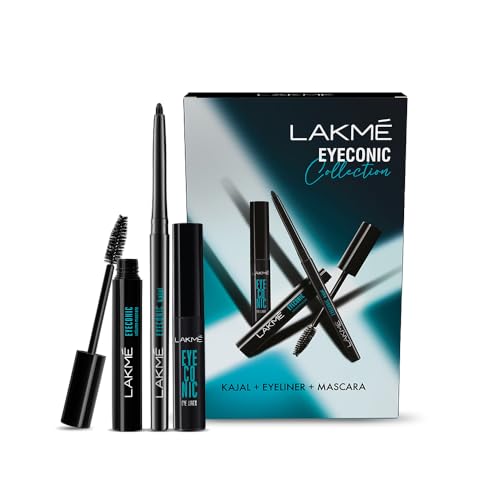 Lakme Eyeconic Collection Eye Regime Kit (Kajal Pencil, Mascara & Eye Liner), Black,