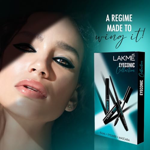 Lakme Eyeconic Collection Eye Regime Kit (Kajal Pencil, Mascara & Eye Liner), Black,