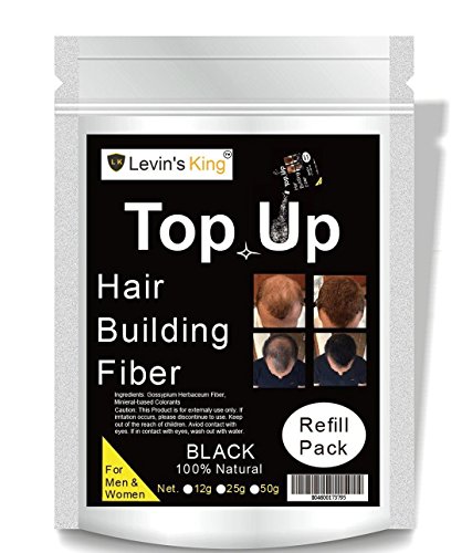 Levins King Hair Building Fiber, Hair concealer Refill Pack Use For Caboki, Toppik, Looks 21, Black