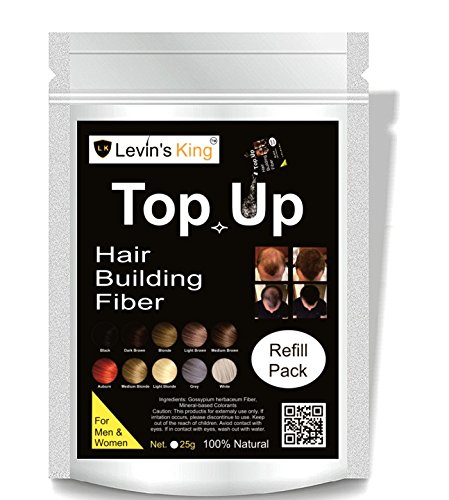 Levins King Hair Building Fiber, Hair concealer Refill Pack Use For Caboki, Toppik, Looks 21, Black
