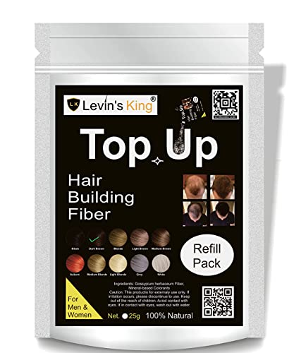 Levins King Hair Building Fiber | Hair fibre Concealer Refill Pack Use For All hair fiber like Caboki | Dark Brown