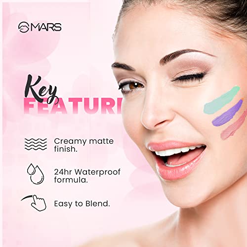 MARS 5 Colour Contour and Concealer Kit with Brush, Easy to Blend, Shade-3