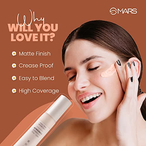 MARS Wonder Cover Liquid Concealer | Creaseproof & Easy to Blend Concealer for Face Makeup | SHADE-01