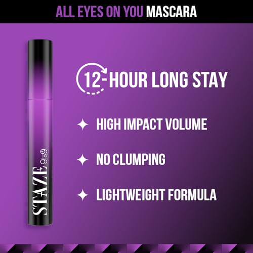 Staze 9to9 All Eyes on You Volumizing Tubing Mascara Clump-Resistant Easy to Remove | Black