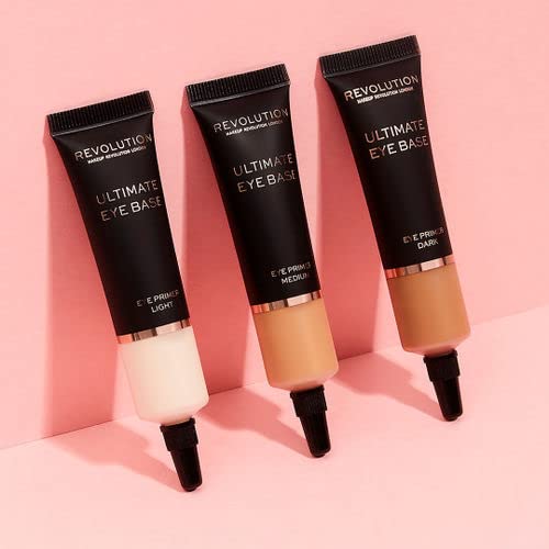 Makeup Revolution Ultimate Base Eye Primer For Oily Lids Waterproof For Long-Lasting Eye Makeup Primer, Medium Brown