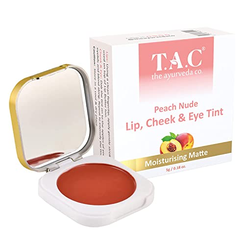 TAC - The Ayurveda Co. Peach Nude Lip | Cheek & Eye Tint for Moisturizing | Peach Pink