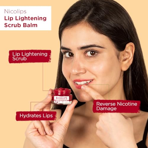 Bella Vita Organic NicoLips Lip Scrub & NicoBalm Lip Balm Combo For Dry, Chapped & Dark Lips Remover