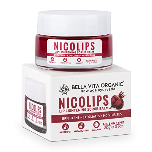 Bella Vita Organic NicoLips Lip Scrub Balm Brightening Dark Lips for Men and Women Dry Lips/Smoker/Chapped Lip & Lipstick Stains Removal Lipcare