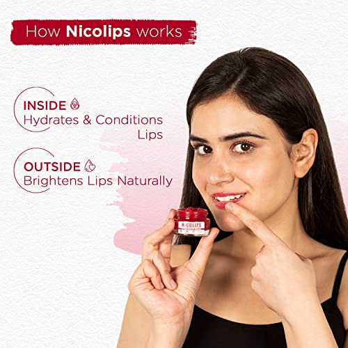 Bella Vita Organic NicoLips Lip Scrub Balm Brightening Dark Lips for Men and Women Dry Lips/Smoker/Chapped Lip & Lipstick Stains Removal Lipcare