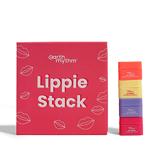 Earth Rhythm Lip Care Kit Lip Scrub, Lip Serum, Lip Balm & Lip Mask For Men & Women, Pack of 4