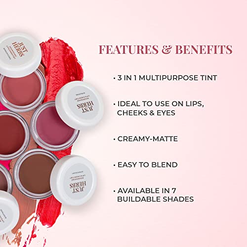 Just Herbs Lip and Cheek Tint | Peachy coral | Lip & Cheek Tint | For Women | For All Skin Types