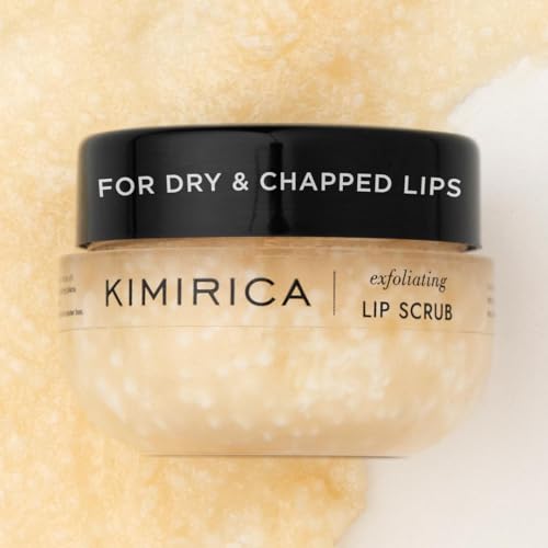 Kimirica Exfoliating Lip Scrub made with Coconut Oil & Sugar Gently Exfoliates & Hydrates | For All Skin Types