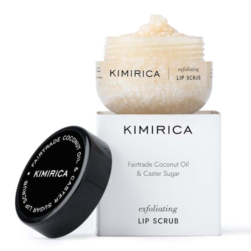 Kimirica Exfoliating Lip Scrub made with Coconut Oil & Sugar Gently Exfoliates & Hydrates | For All Skin Types