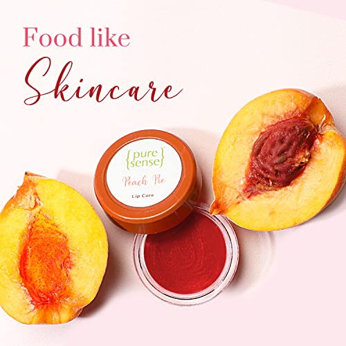 PureSense Peach Pie Lip Plumping Mask for Sensitive, Dry, Chapped & Pigmented Lips with Coffee Oil