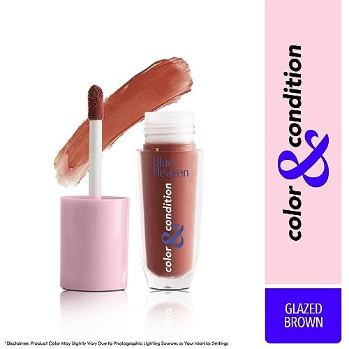 Blue Heaven Color & Condition tinted lip oil for women | Glazed Brown