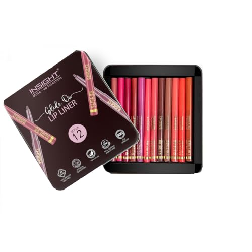 Insight Cosmetics Glide On Lip Liner, Multicolor, Set of 12