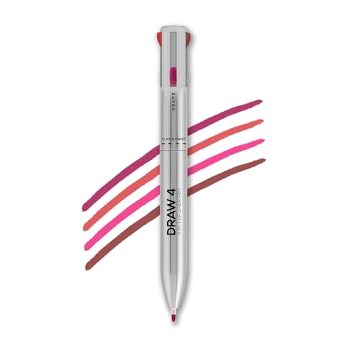 RENEE Lip Liner, Four Shades Pinks, Brown, Nude & Red in One Pen