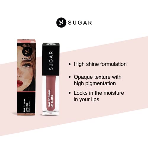 SUGAR Cosmetics | Time To Shine | Lip Gloss | 02 Velma Pinkley | Pink Nude