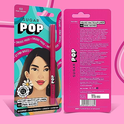 SUGAR POP Velvet Matte Lip Liner 02 Pink Wave