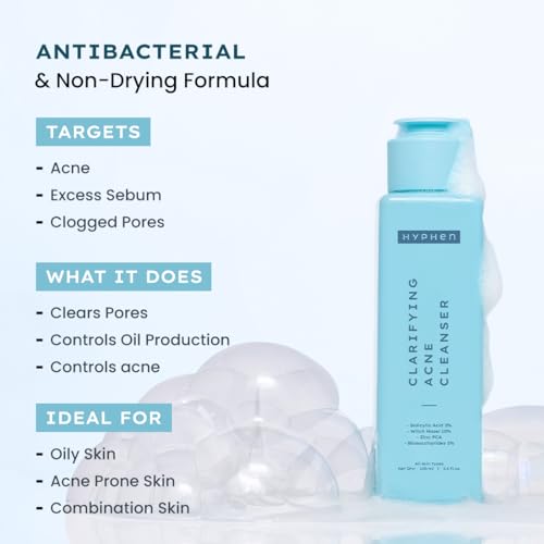 Hyphen Clarifying Acne Cleanser With 2% Salicylic Acid Face Wash For Acne Prone Skin
