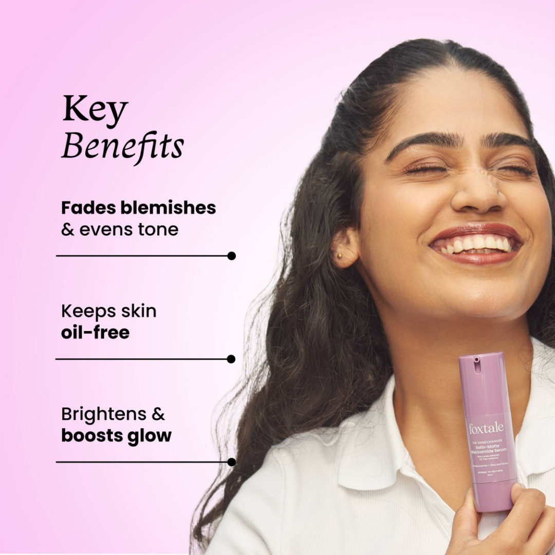 Foxtale 5% Niacinamide Brightening Serum Fades blemishes and brightens skin