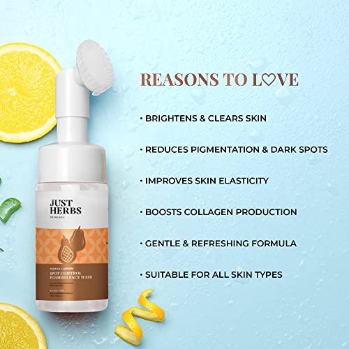Just Herbs Foaming Face Wash with Papaya & Lemon for Spot Reduction