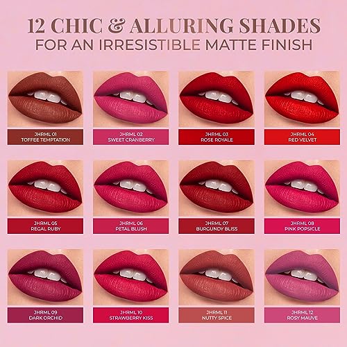 Just Herbs Long Stay Relaxed Matte Liquid Lipstick with Vitamin E | Petal Blush