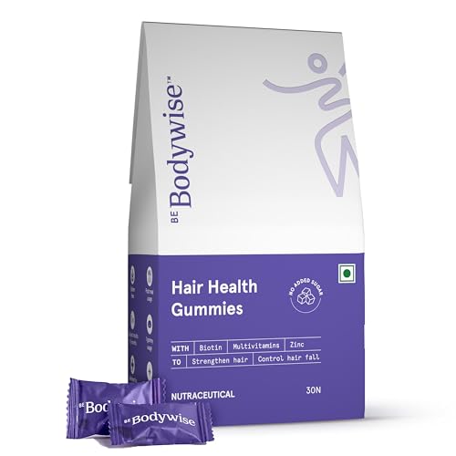 Bodywise 100% Vegan Hair Vitamins with No Added Sugar Biotin Hair Gummies