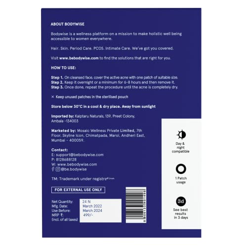 Bodywise Hydrocolloid Acne Pimple Patch | Acne Patches | For All Skin Types