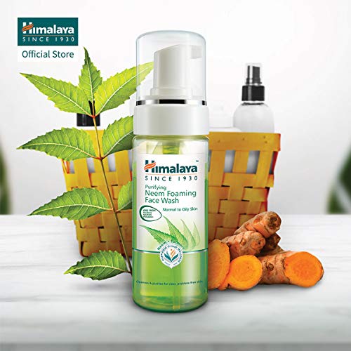 Himalaya Purifying Neem Foaming Face Wash | Gentle Herbal Foam Cleanser for Acne Prone Skin