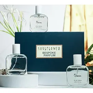 Soulflower Captivating Eau de Parfum Gift Set for Men | Essential Oil Based Fragrance Trio