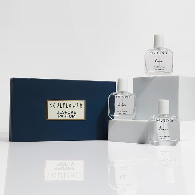 Soulflower Captivating Eau de Parfum Gift Set for Men | Essential Oil Based Fragrance Trio
