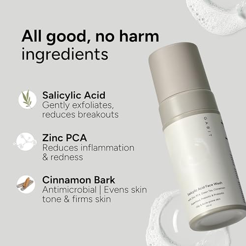 Gabit Skincare Salicylic Acid Face Wash for Oily, Acne Prone Skin | For Men & Women