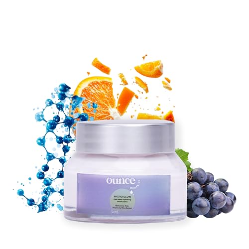 Ounce Organics Hydro Glow Moisturizer with Vitamin C E and Hyaluronic Acid | Hydrating Glow Cream for Dry and Oily Skin