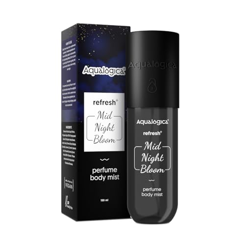 Aqualogica Refresh Plus Mid Night Bloom Perfume Body Mist with Raspberry and Amber | Dark Sensual Long Lasting Fragrance